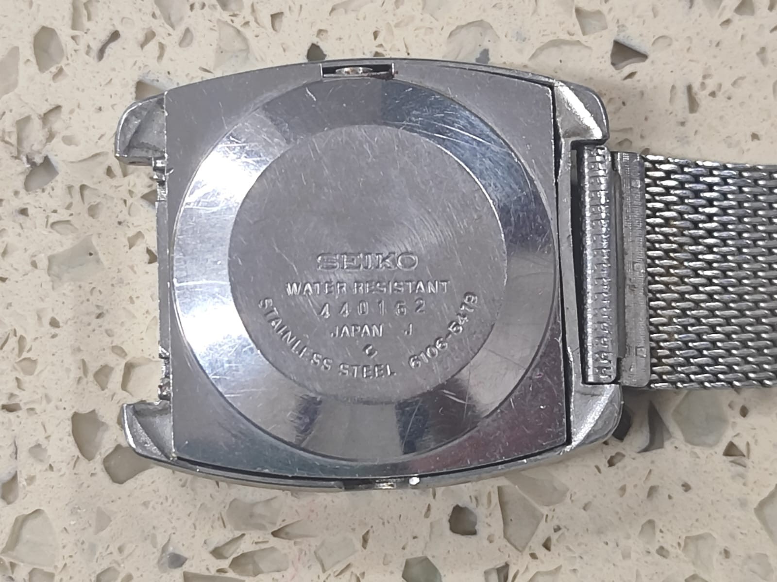 SEIKO DX AUTOMATIC 6106-5419 Parts CASE & Dial $ hands Steel USED