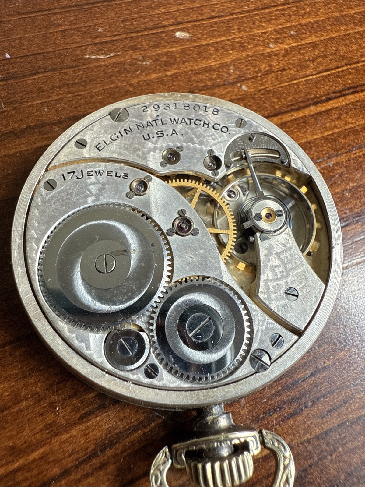 Elgin Grade 345 17 Jewels 12s 1927 Running Movement