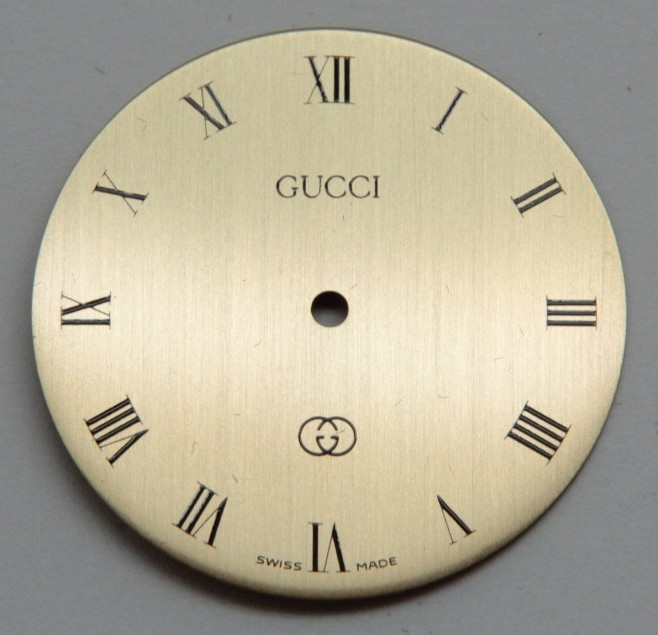 VINTAGE GENUINE GUCCI Watch Dial Gold Tone 25.5mm Diameter Roman Numerals