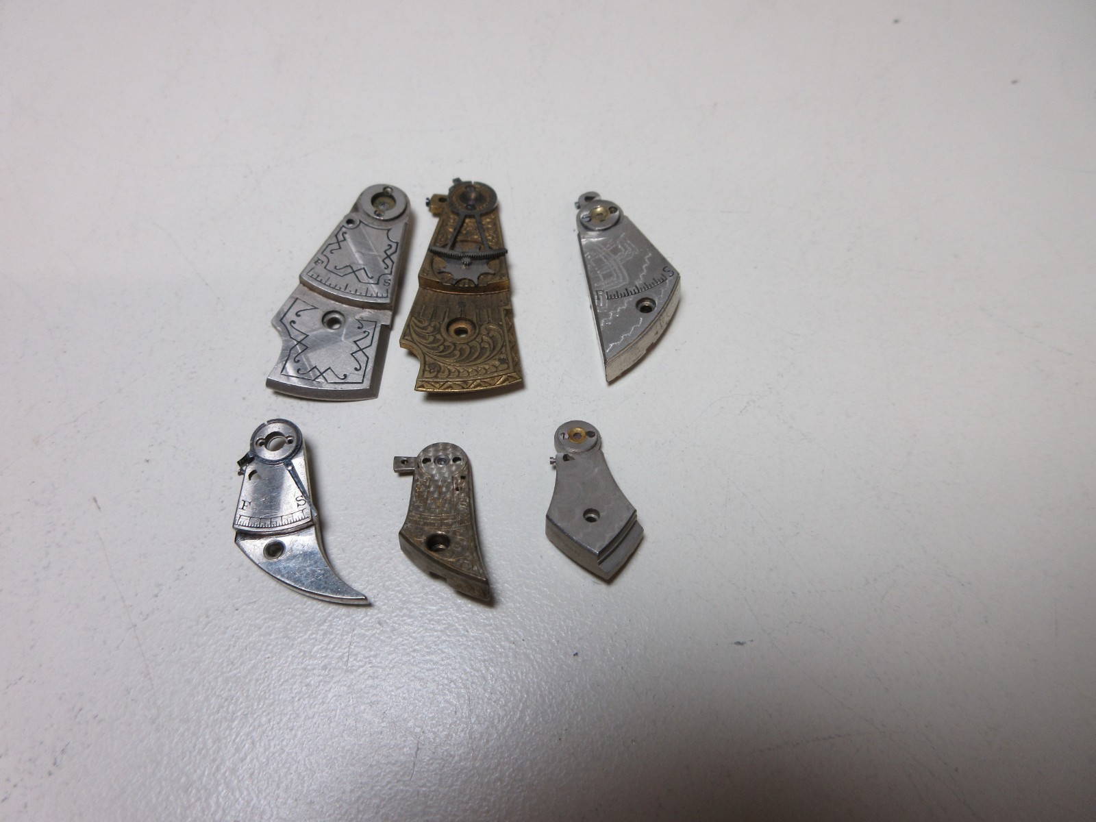 VTG LOT OF POCKET WATCH BALANCE COCKS BRIDGE WATCHMAKER REPLACEMENT PARTS #7