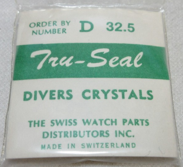 TRU SEAL DIVERS ROUND WATCH CRYSTAL D 32.5 WATERPROOF REPLACEMENT PART #451