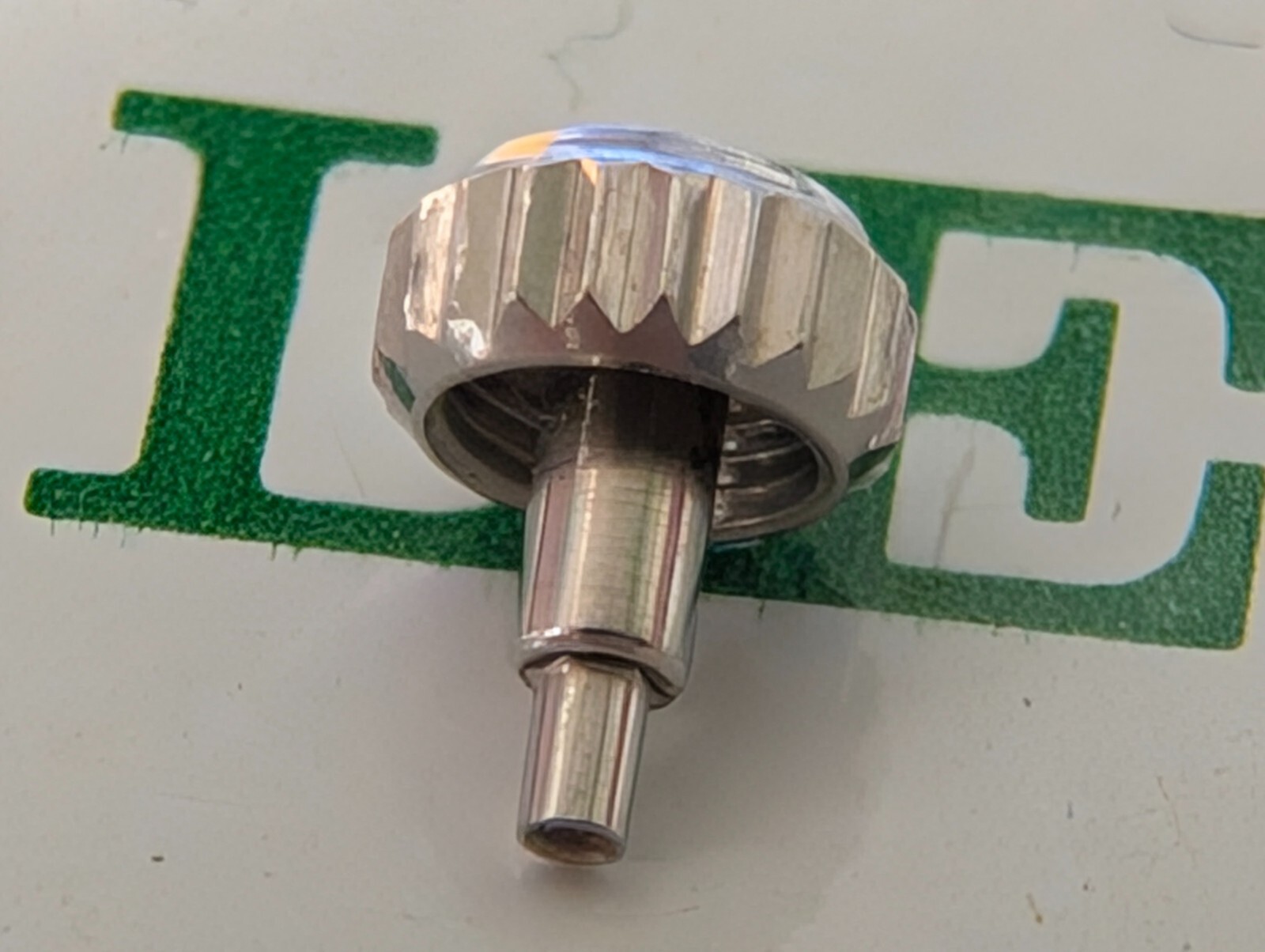 Genuine Rolex crown s/s 5.3mm with damage to face, but works
