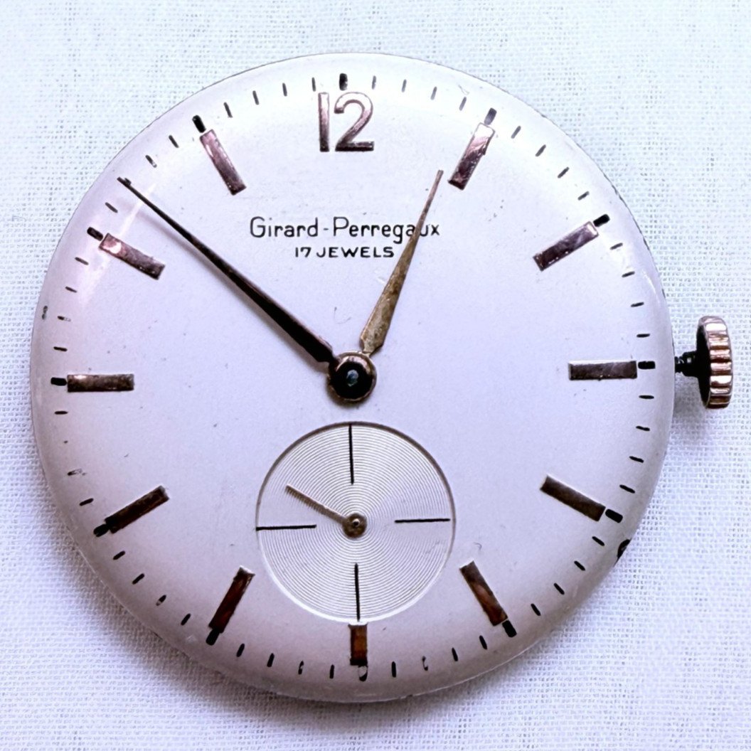 Vintage Girard Perregaux 17 Jewels Adjusted Swiss Movement Dial Hands 28mm