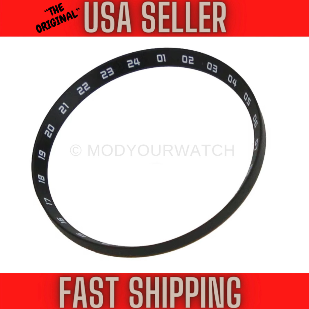 24HR GMT Black Chapter Dial Ring for Seiko Divers SKX SKX007 SKX009 7S26-0020