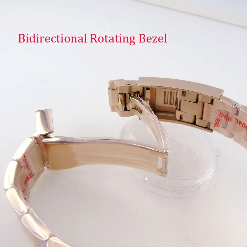 New 40mm Bidirectional Rotation Watch Case Sapphire Glass 20ATM Fit NH35 ETA2824