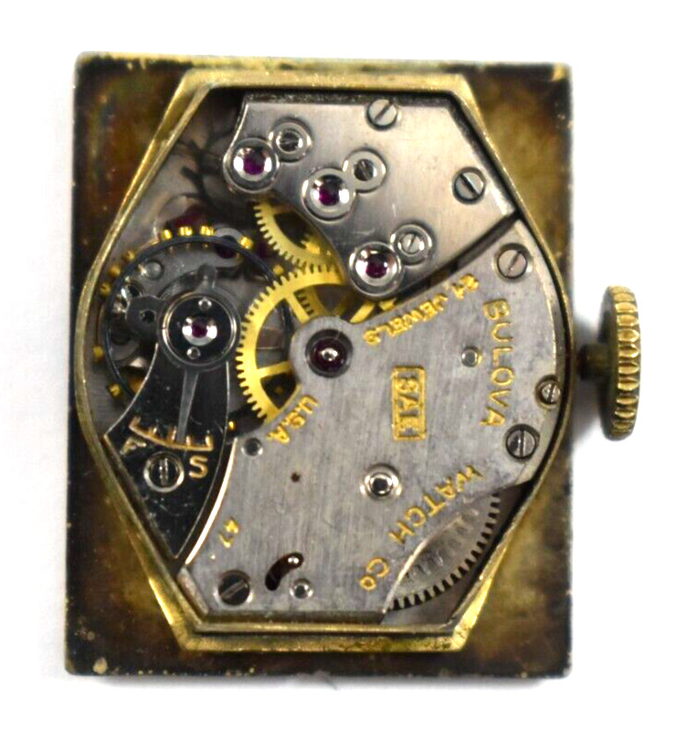 Vintage 1947 Bulova Manual Wind 21J 8AE Wrist Watch Movement lot.rh