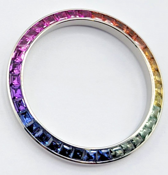 Rolex Datejust 36mm Rainbow Dial | Custom Silver Finish | Synthetic Gemstone Mar