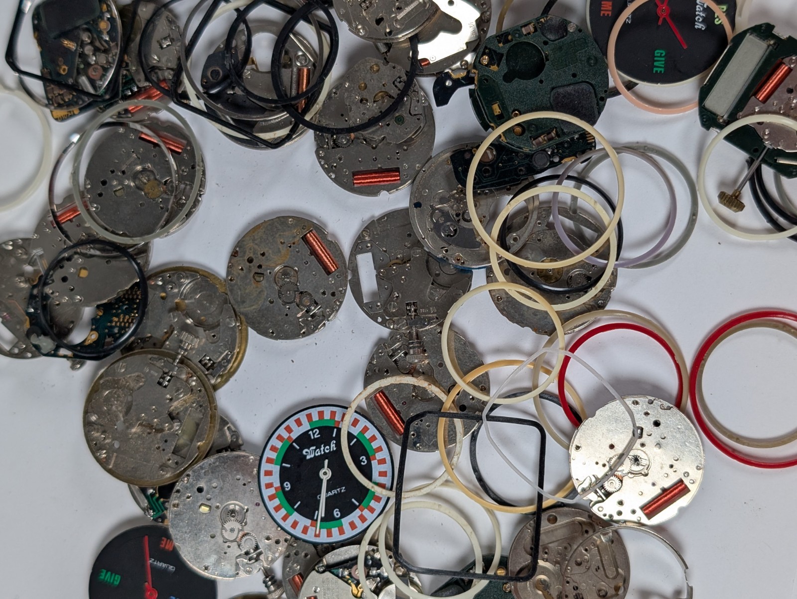 Vtg Watch Quartz Movement Parts Lot Watchmakers Estate SPARES REPAIR CRAFT