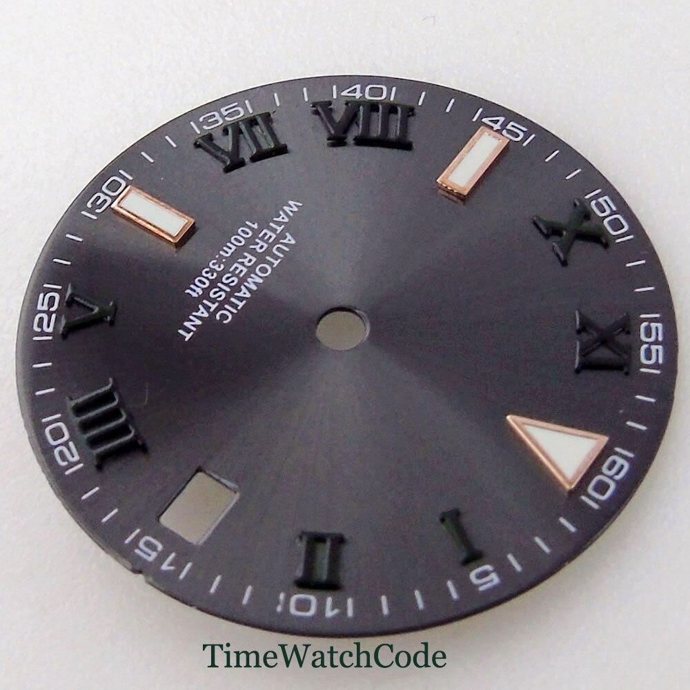 29mm Gray Sunburst Watch Dial Face Accessories for NH35 NH36 Automatic Movement