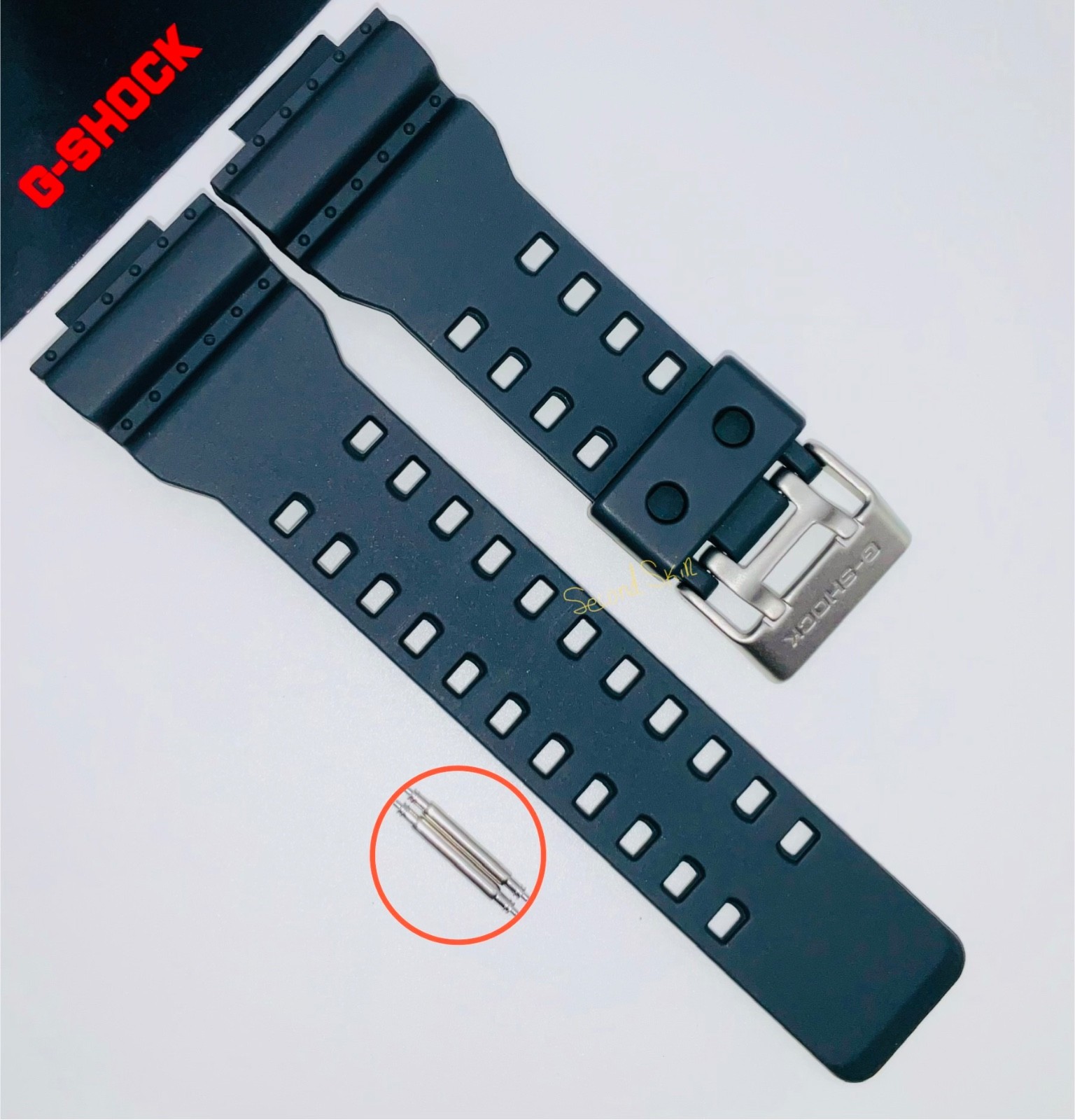 Genuine Casio G-Shock Grey Rubber Watch Band Strap GA-100C-8AGA-110TS-1A4 + Pins