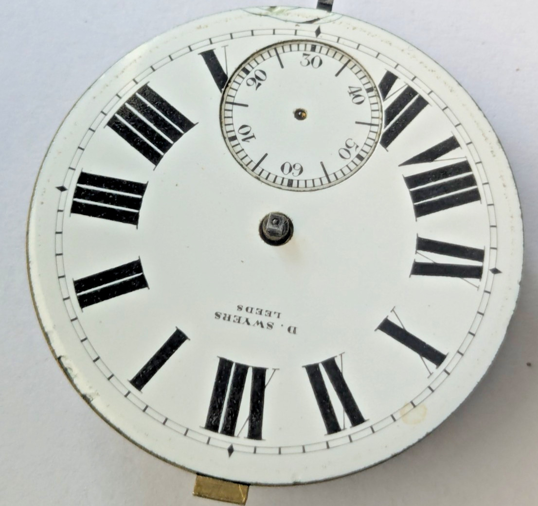 Antique D. Swyers Leeds English Pocket Watch Movement Large 50mm For Parts 19