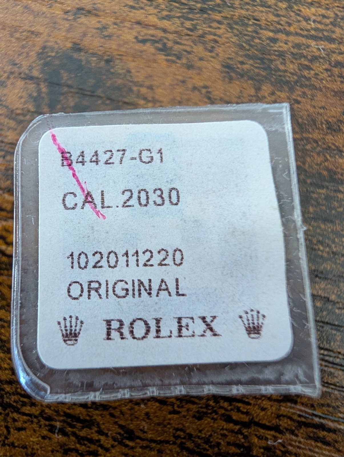 ROLEX-CENTER SECOND PINION-FACTORY SEALED-CALIBER 2030 PART B4427-G1
