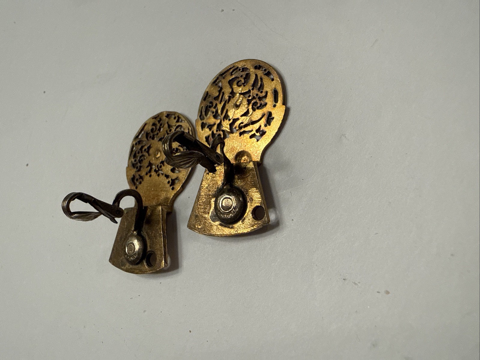 1700-1800’s Antique Pocket Watch Cocks Rooster Georgian Clip On Earrings