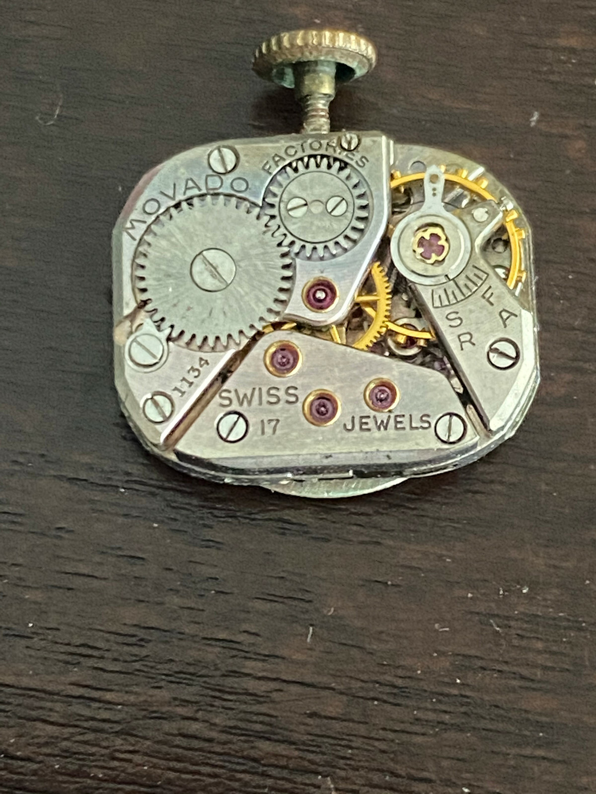 VINTAGE LADIES MOVADO WRIST WATCH MOVEMENT, CAL. 56, 17 JEWEL, KEEPING TIME