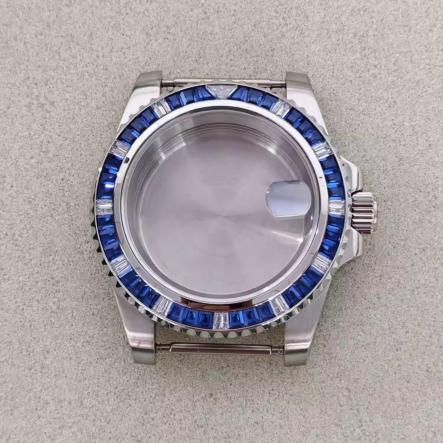40MM Watch Case for NH35 NH36 Fine Steel Sapphire Glass Diamond Inlaid Cases