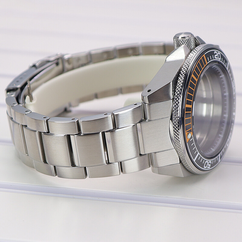 Seiko Samurai 43.8mm Watch Case+strap AR layer sapphire glass For nh35 movement