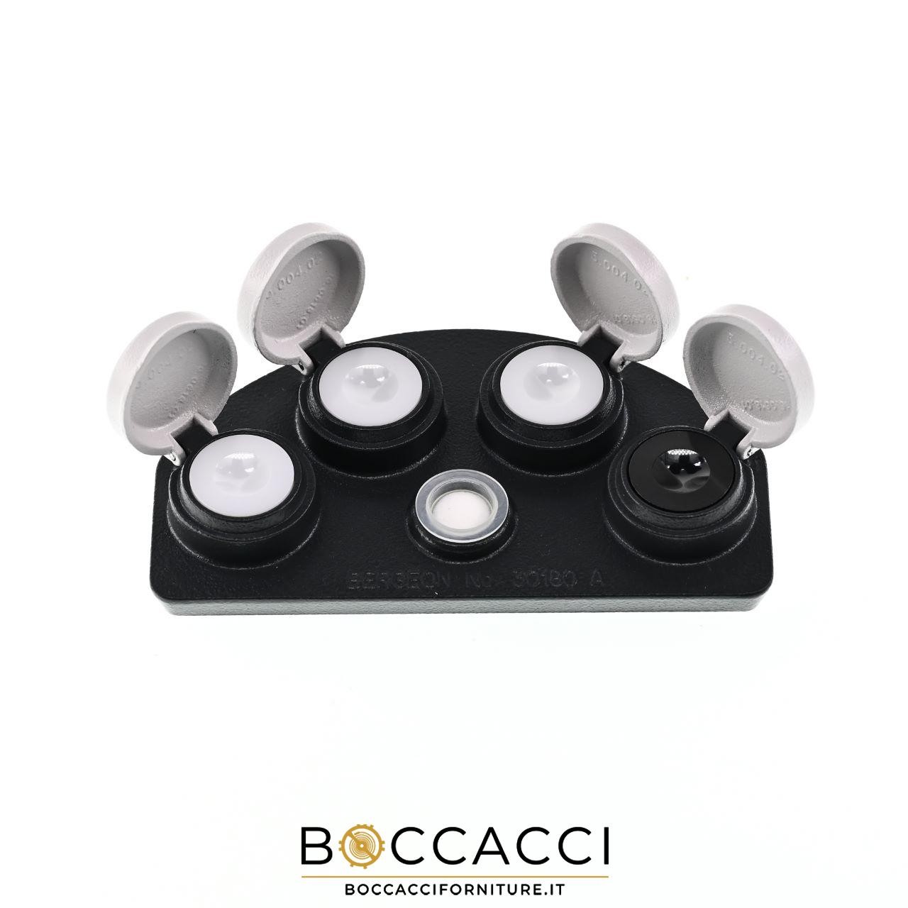 BERGEON 30180-A-C1 4 Oil Cups Stand, 3 Cups White Ceramic 1 Black Ceramic (NEW)