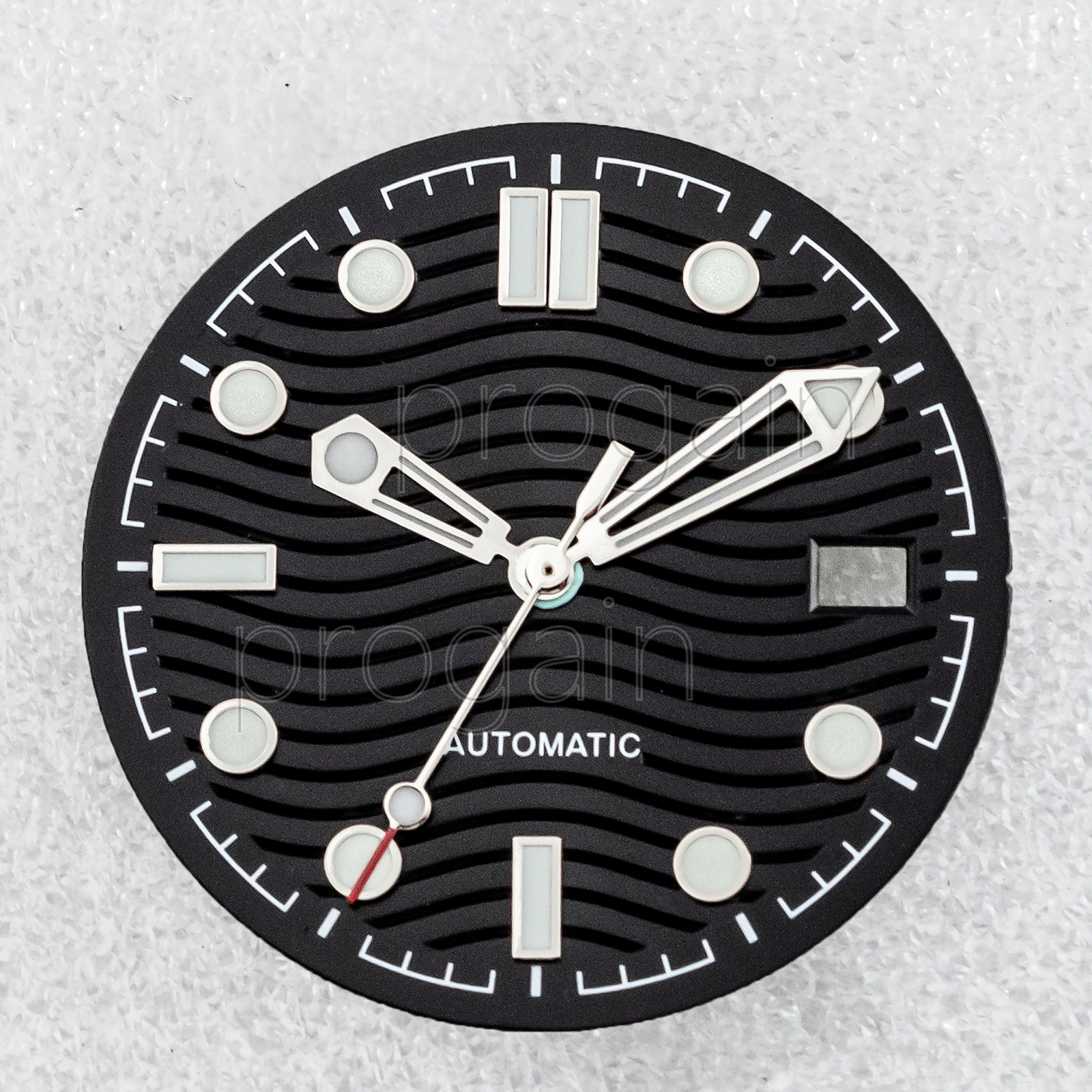 31mm Wave Watch Dial+hands Green Luminous For Nh35 Nh36 Movement Accessories