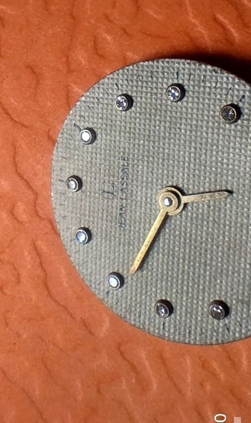 Jean Lassale silver metal watch dial diamond hour marks part, repair.