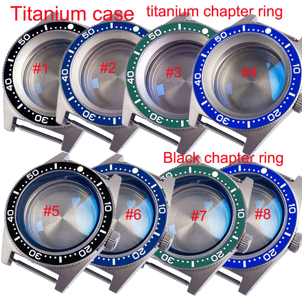41MM 62mas Watch Case Prevent Allergy Sapphire Titanium Case Fit NH34 NH35 NH36