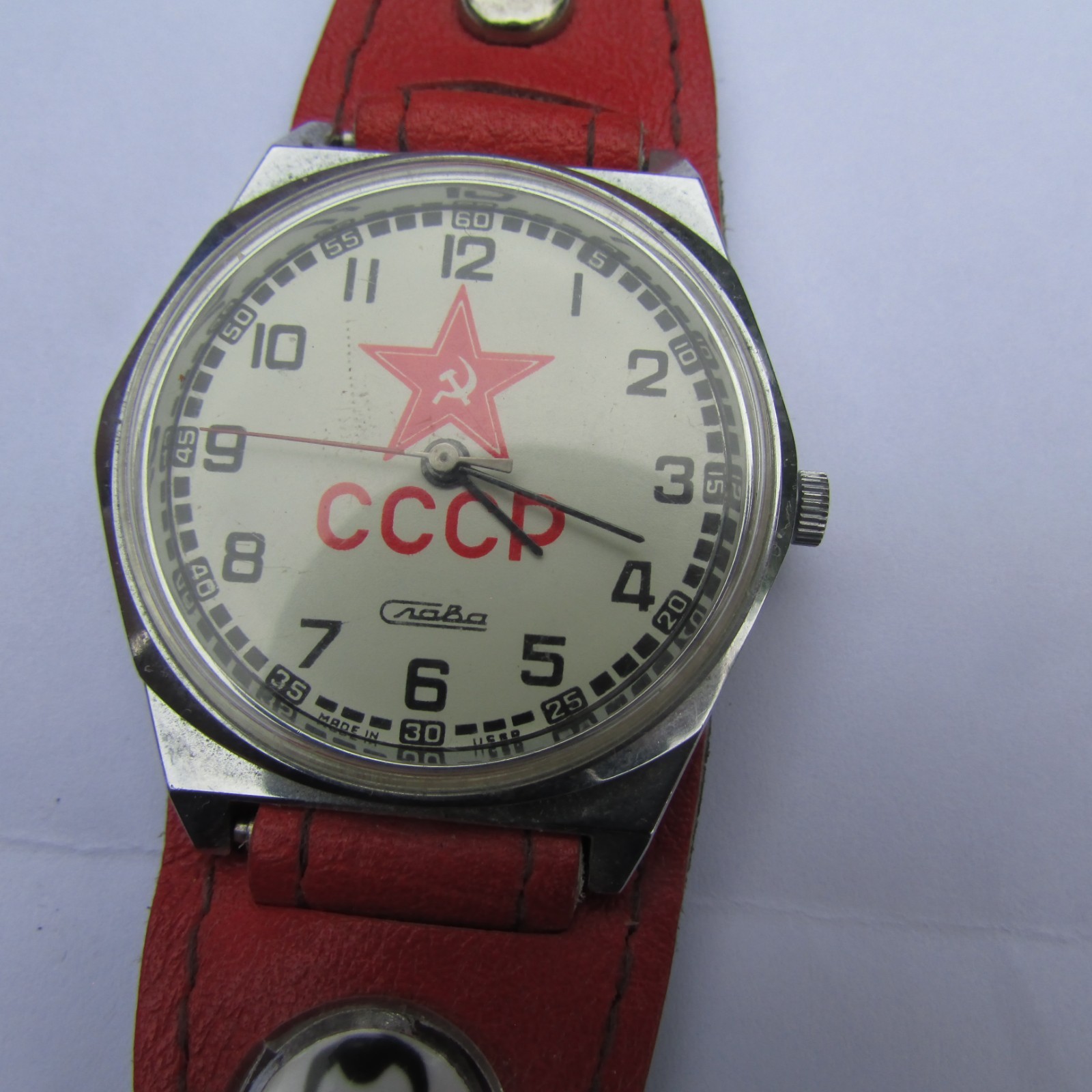SLAVA USSR Made Soviet Russia CCCP Quartz Men’s Watch ,Yuri Gagarin,New Battery
