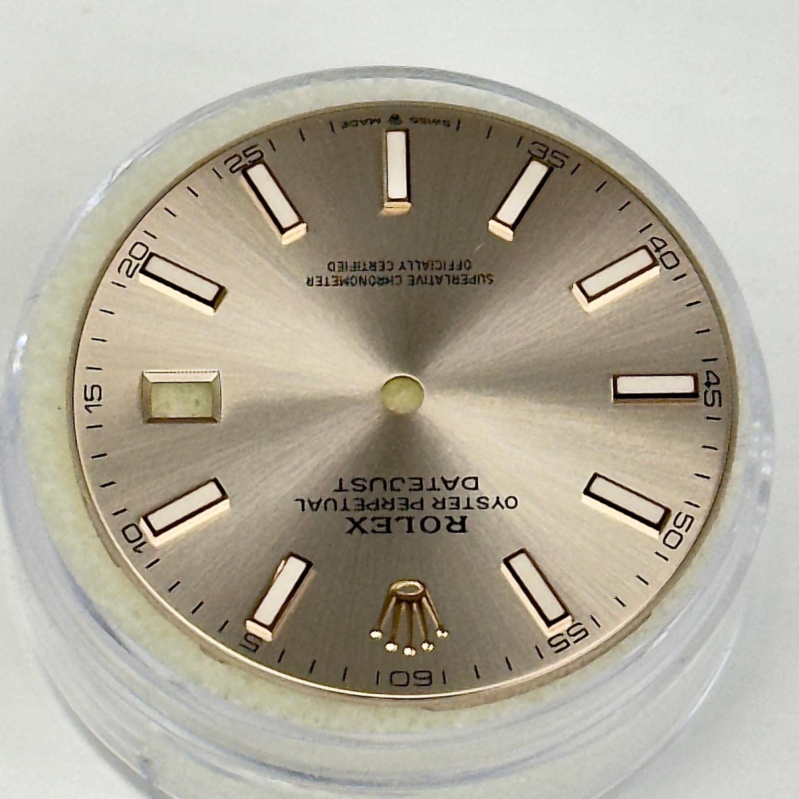 ROLEX ORIGINAL DIAL DATE-JUST SUNDUST ROSE-PINK GOLD CROWN FOR MODEL# 126300