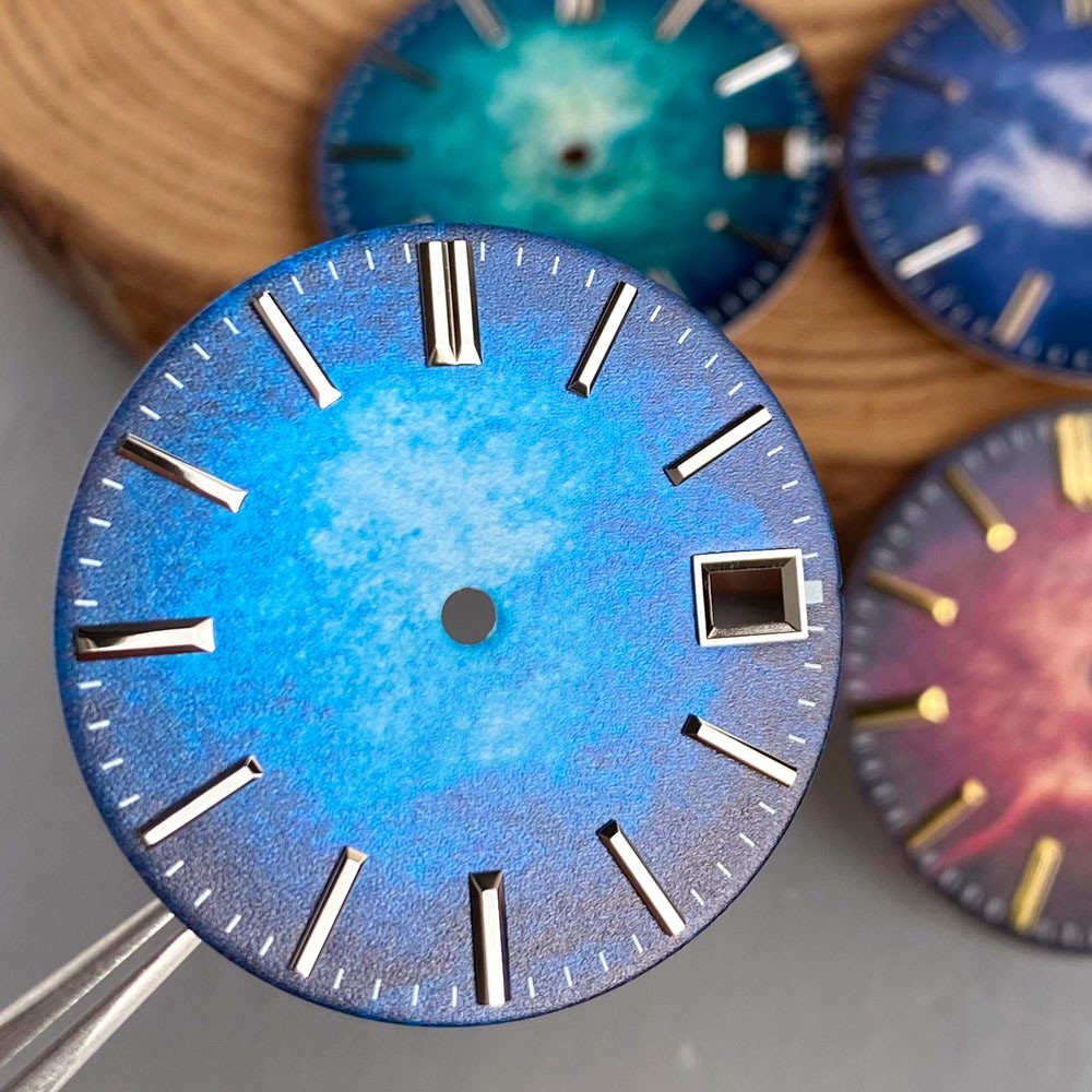 28.5mm Gradient Texture Dial for NH35 Movt Mechanical Dive Watch DIY Accessory