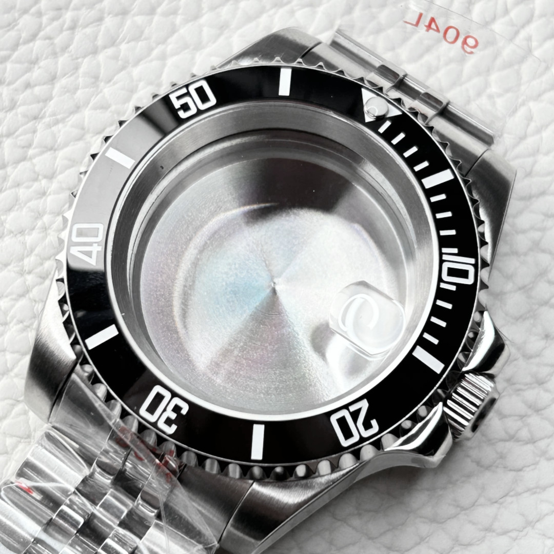 40MM SUB Watch Black Case Ceramic Bezel Sapphire Glass Mod Fit NH34A NH35 NH36