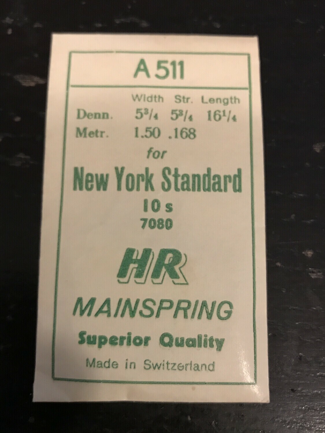HR Mainspring A511 for 10s NY Standard #7080 – Steel