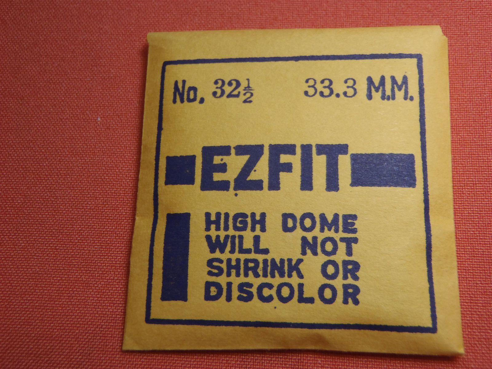 EZFIT HIGH DOME ROUND PLASTIC WATCH CRYSTAL 33.3MM NOS