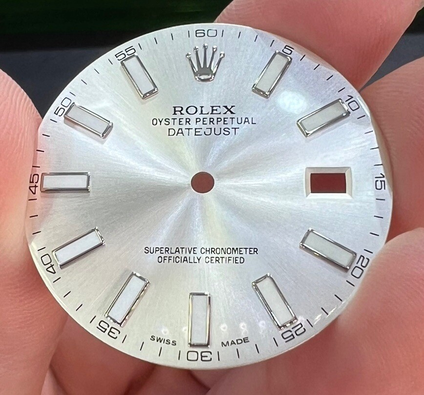 Original Rolex Datejust Dial Silver Index 41mm Model 116334/116300