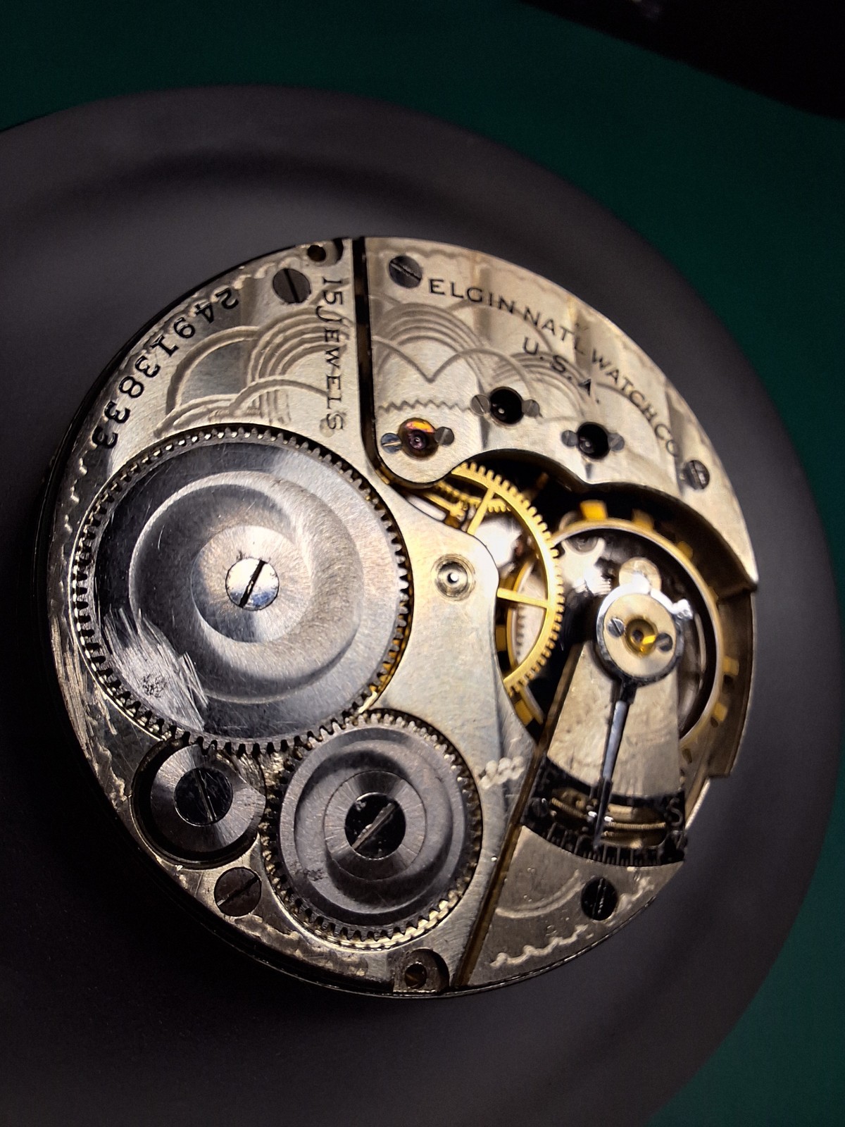 !Serviced! 1922 Elgin Grade 313, Model 7, 15 Jewel Movement