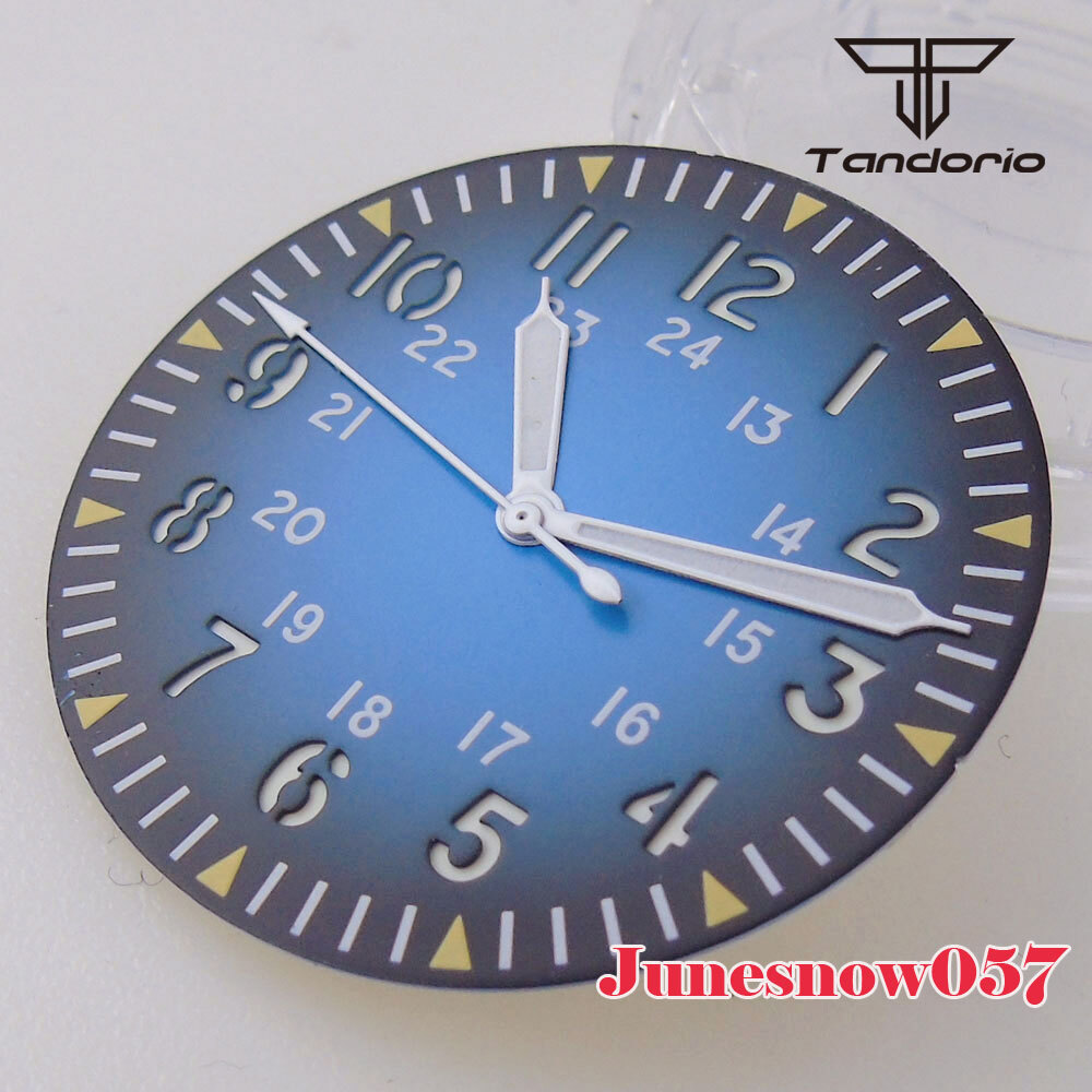 33.5MM Watch Sterile Dial Black Blue/Gray/Red Fit NH35 NH36 SKX SRP PT5000 ETA