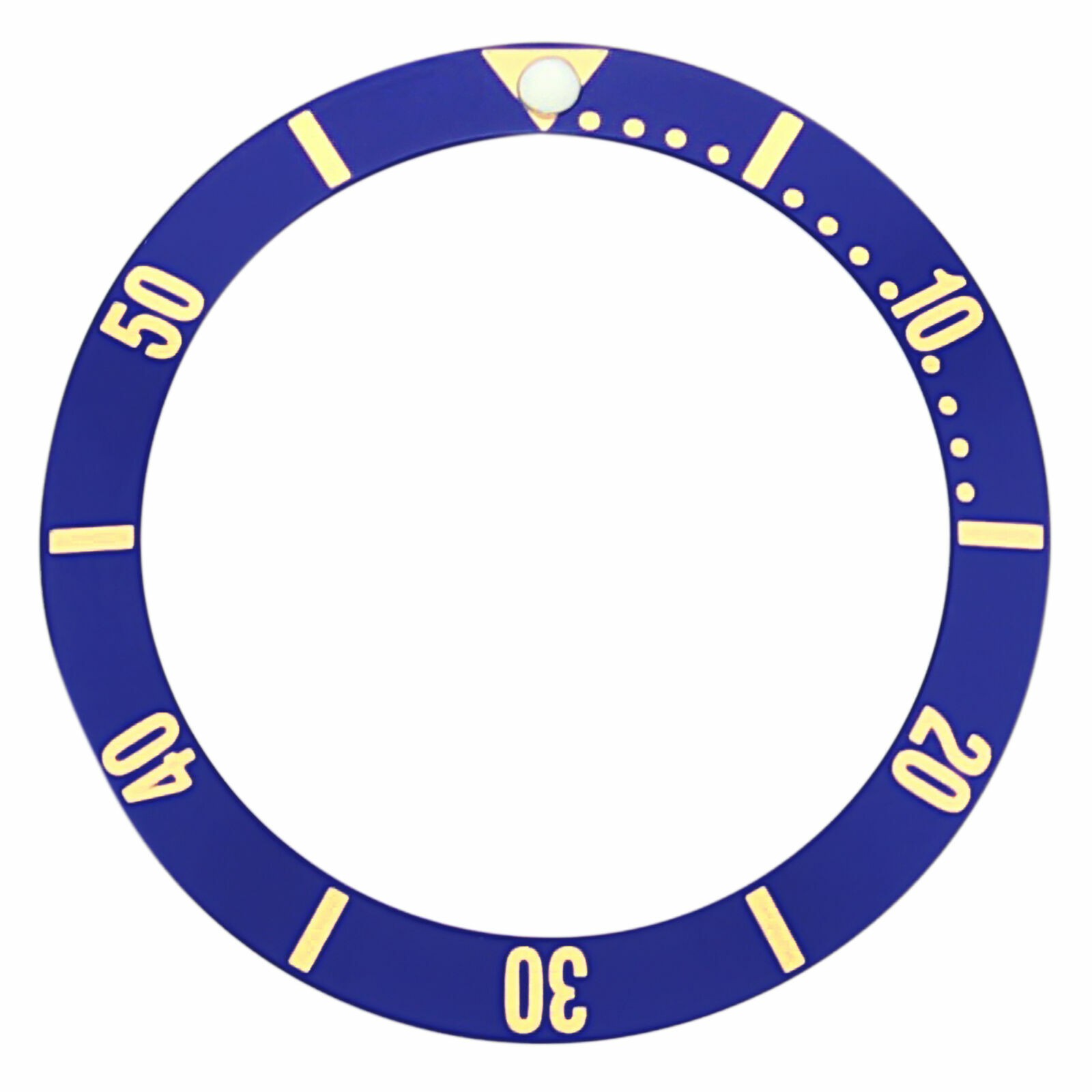 Blue With Gold Font Replacement Bezel Insert 25.40mm x 20mm Diver Watch