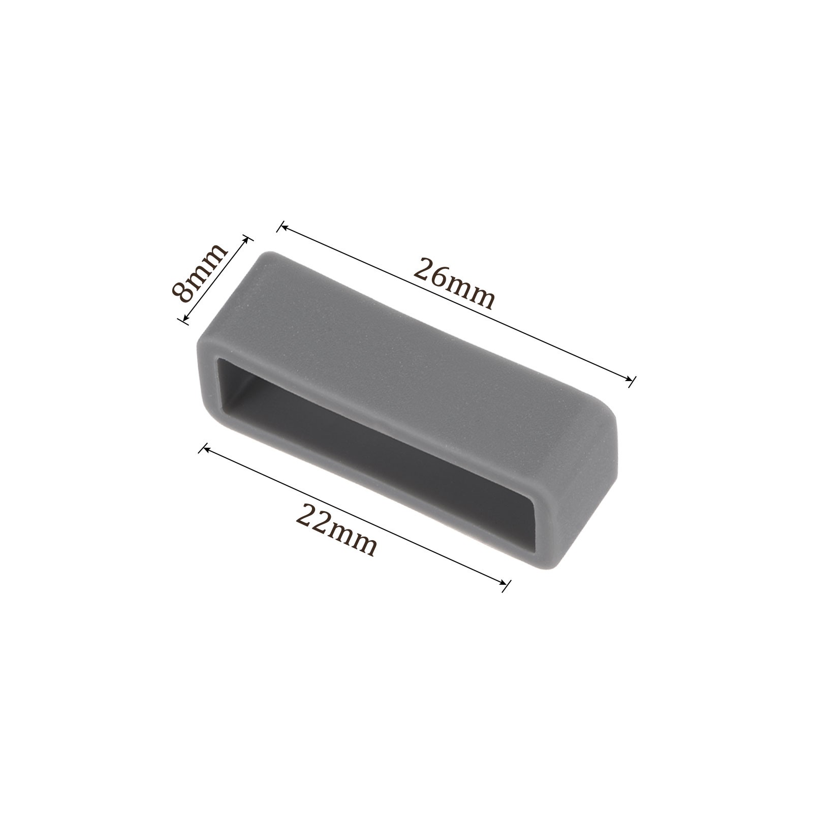 4pcs Watch Band Loop – [22mm Width] Rubber Watch Holder Deep Gray Silicone