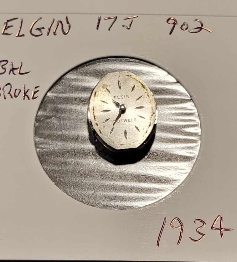 WOMENS ELGIN 17j 902 WRIST WATCH MOVEMENT #1934