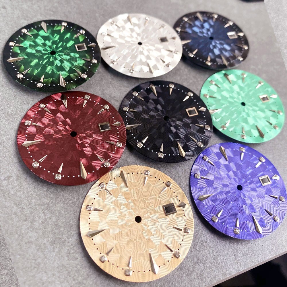 2024 MOD Fashion Diamonds Dials 35mm Sunburst For NH35A NH36A Automatic Movement