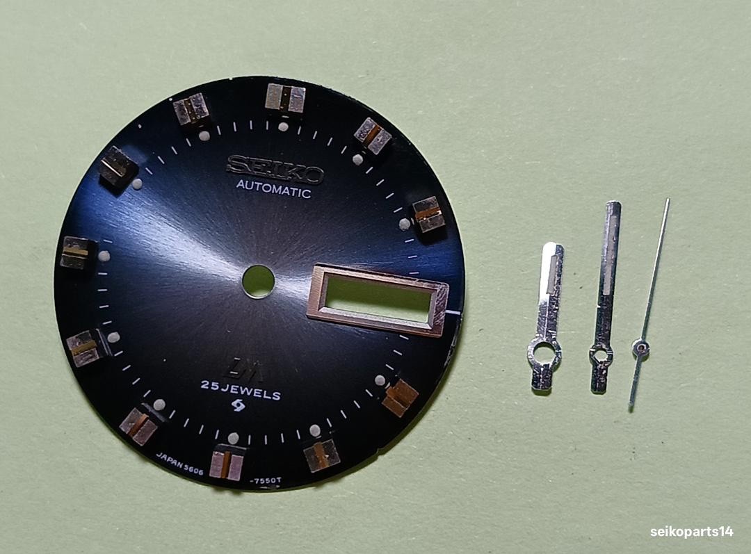 GENUINE SEIKO LM 5606-7230 FACETED CRYSTAL BLUE SUNBURST DIAL AND HANDS