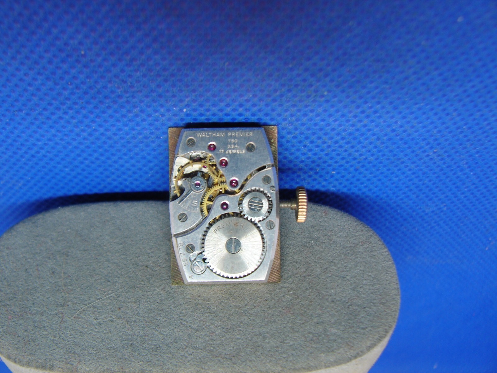 WRISTWATCH MOVEMENT WALTHAM PREMIER 750 17j FOR PARTS/REPAIR! wwv9