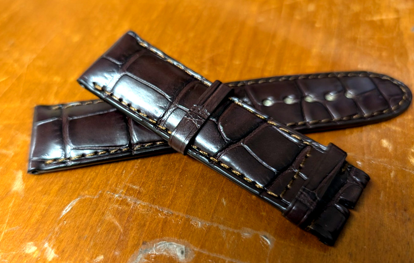 Genuine Montblanc Dark Brown alligator, 22/20mm, lightly padded