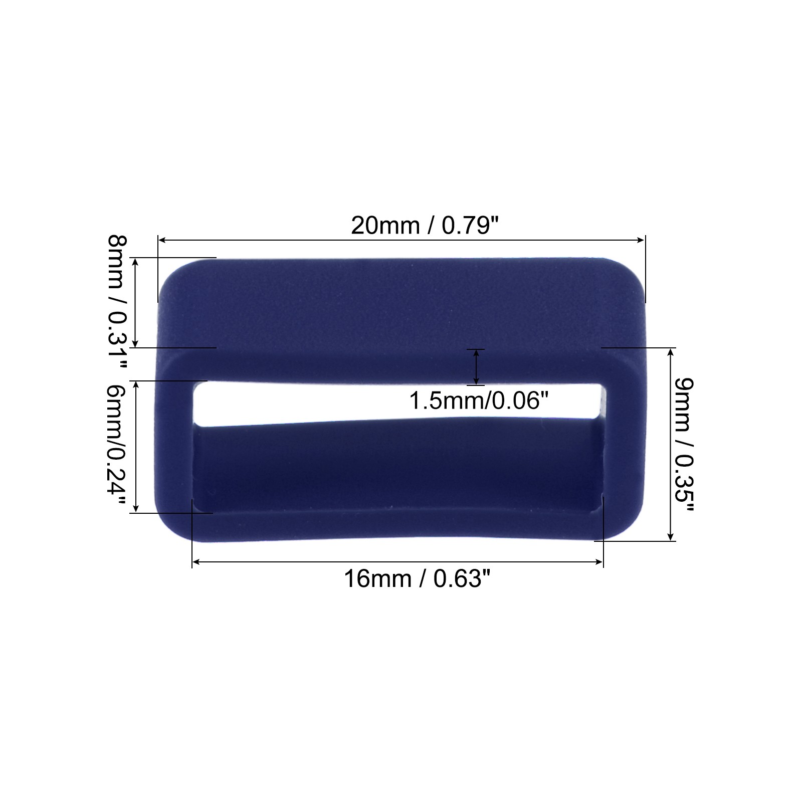 Watch Band Strap Loops Silicone for 16mm Width Watch Band Deep Blue 4Pcs