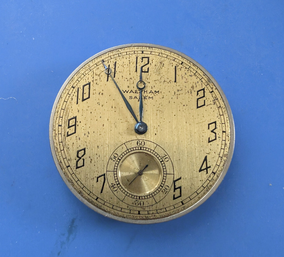 VINTAGE 12 SIZE WALTHAM GRADE 225 POCKET WATCH MOVEMENT RUNNING