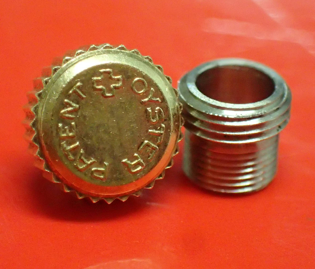 Genuine ROLEX PATENT Gold Crown w/Tube 6.1mm Bubble back Oyster Royal #685