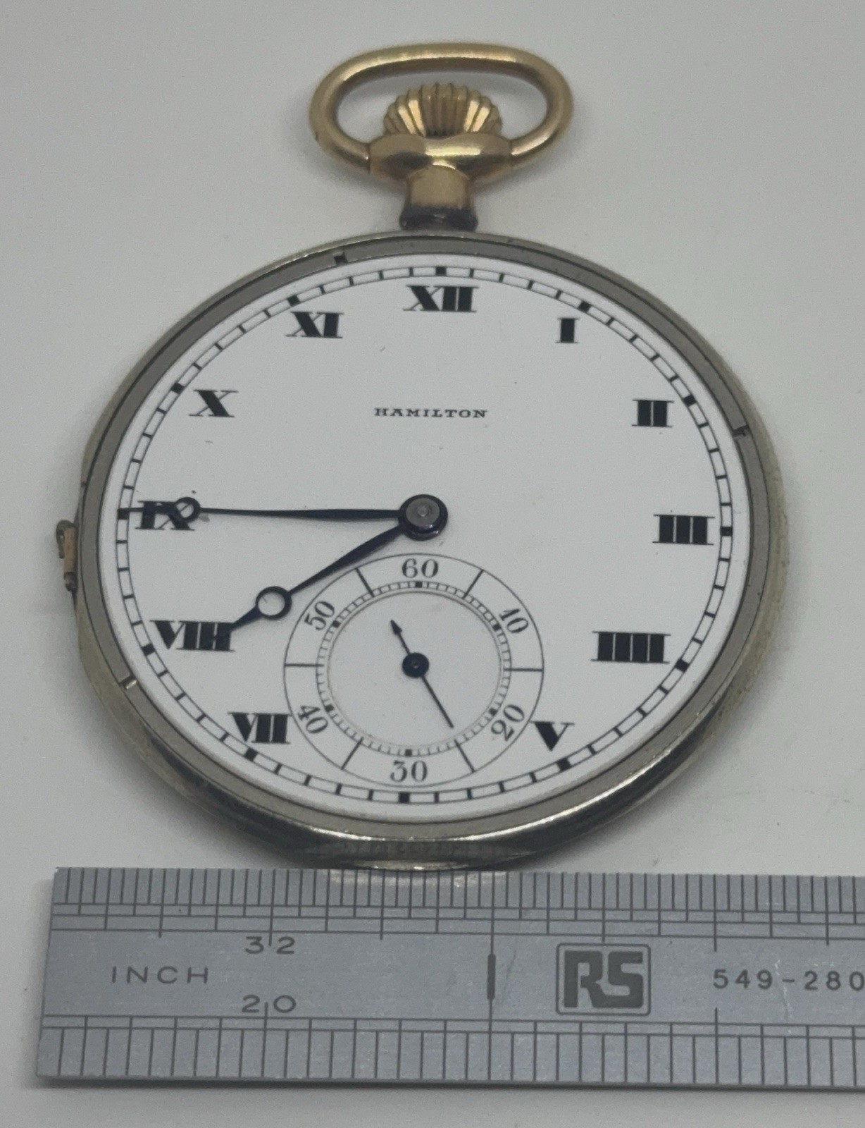 Hamilton Pocket Watch 914 Movement 17 Jewels 3 Positions 1917 12s Does Not Run