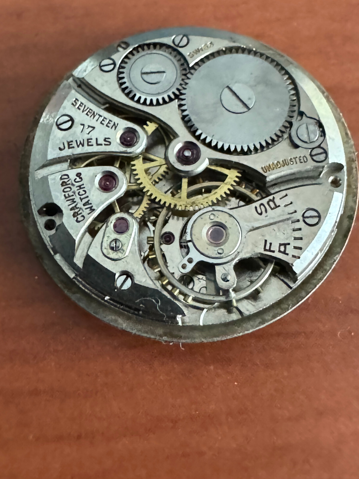 VINTAGE MEN’S 23.50 MM SWISS CRAWFORD WRIST WATCH MOVEMENT RUNNING GREAT