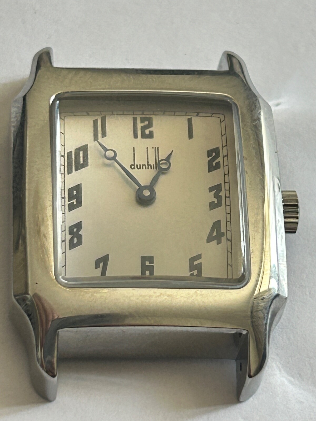 Vintage NOS DUNHILL Men’s Rectangular Steel Wristwatch Manual ETA 28mm x 39mm