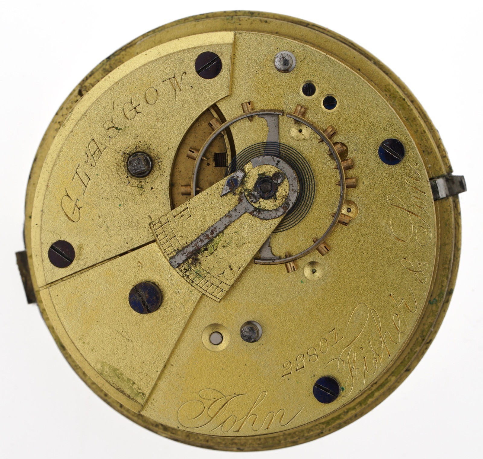 JOHN FISHER & SON GLASGOW ENGLISH LEVER GOING BARREL POCKET WATCH SPARES C229