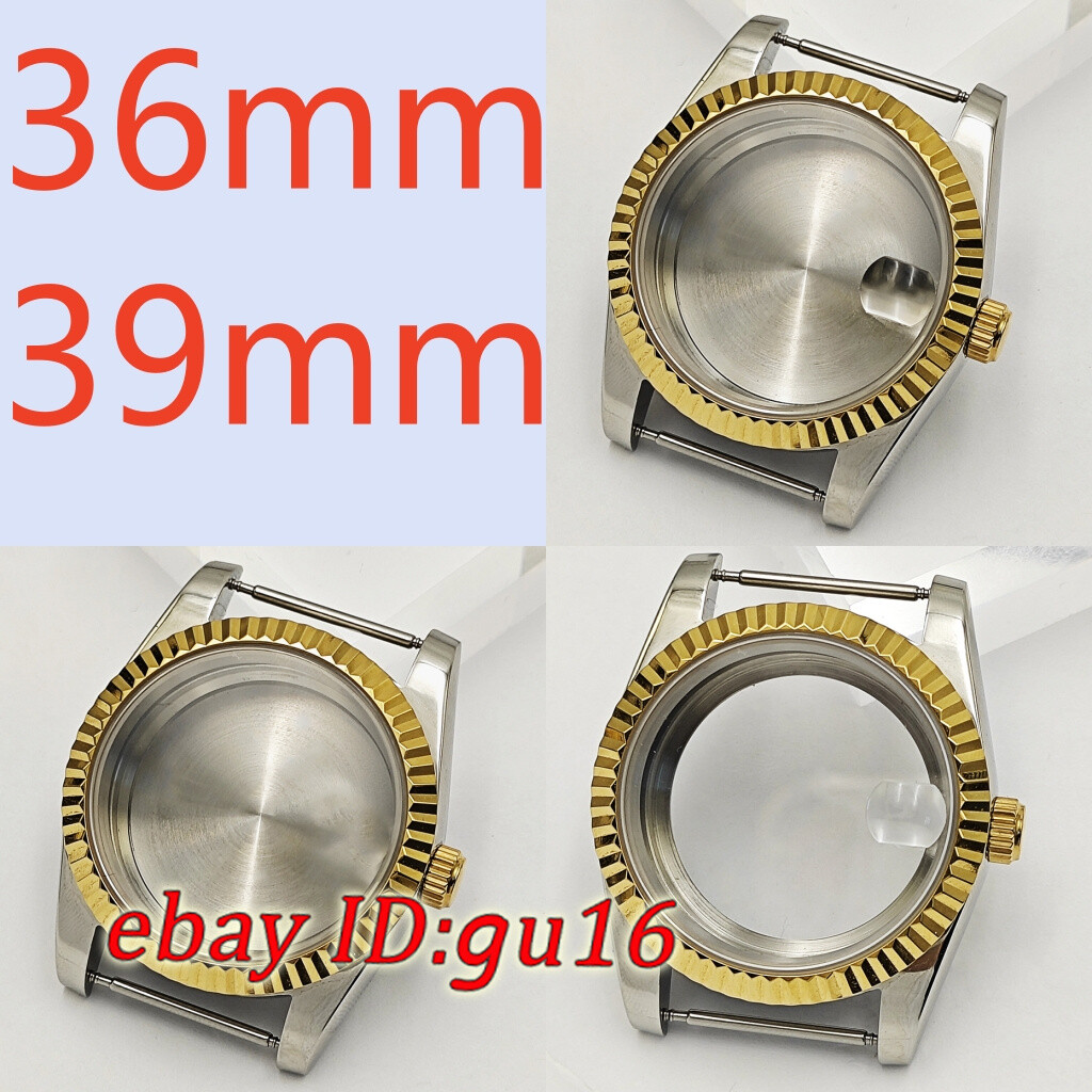 36mm 39mm watch case gold silver fit NH35 NH36 Miyota 8215 ETA 2824/2836 DG2813