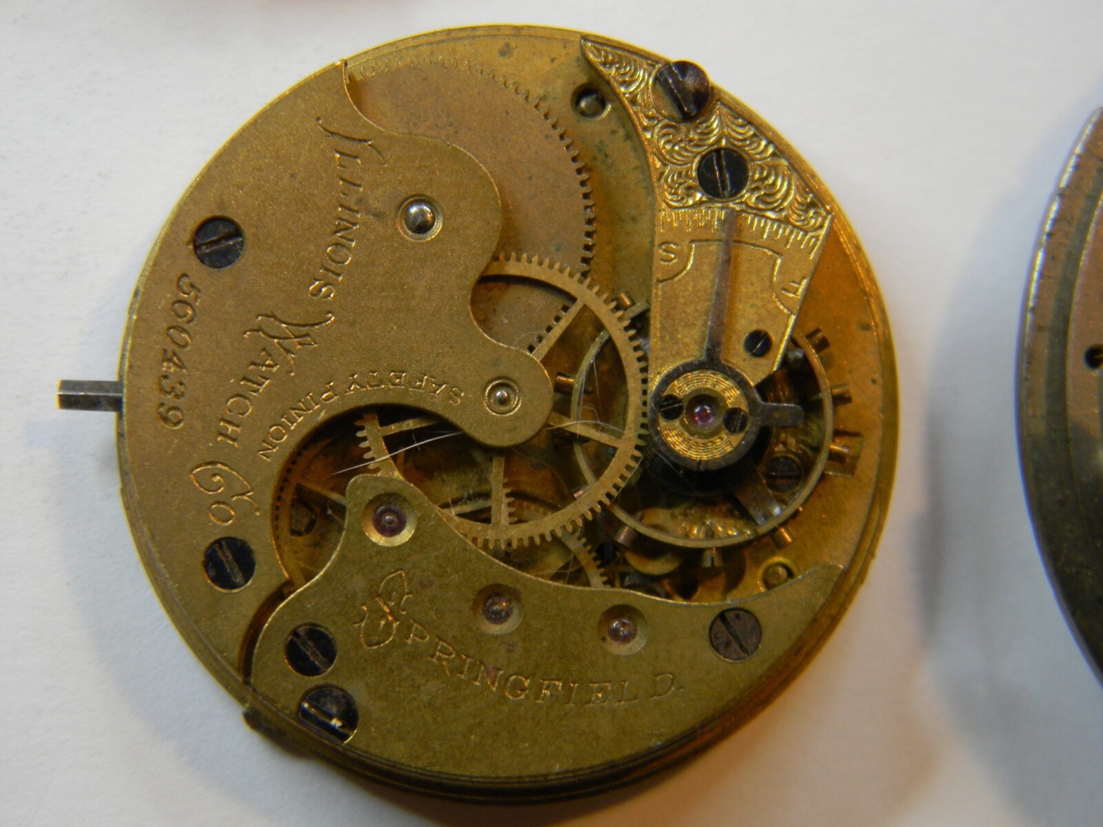 6 VINTAGE ILLINOIS 21J PRIVATE LABEL POCKET WATCH MOVEMENT LOT – PARTS OR REPAIR