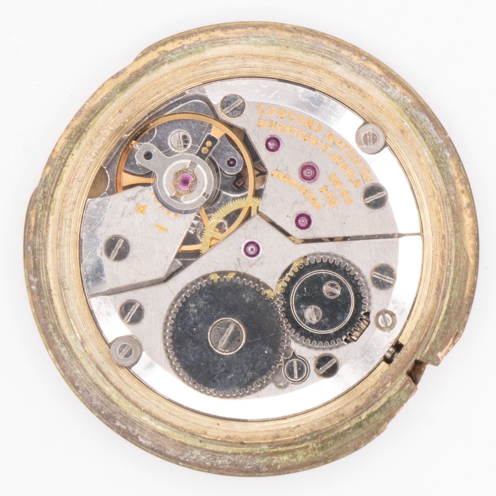 Vintage Concord Caliber 259 17-Jewel Wristwatch Movement, Runs